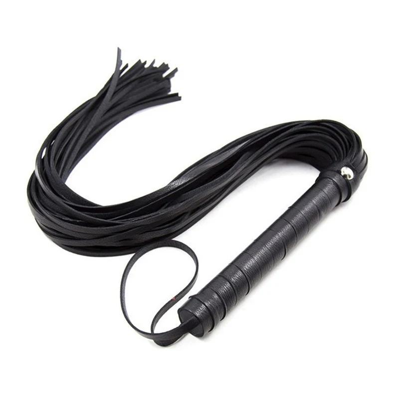 Hohe Qualität Pu Leder Zuhälter Peitsche Racing Reiten Ernte Party Flogger Handschellen Königin Schwarz Reiten Peitsche