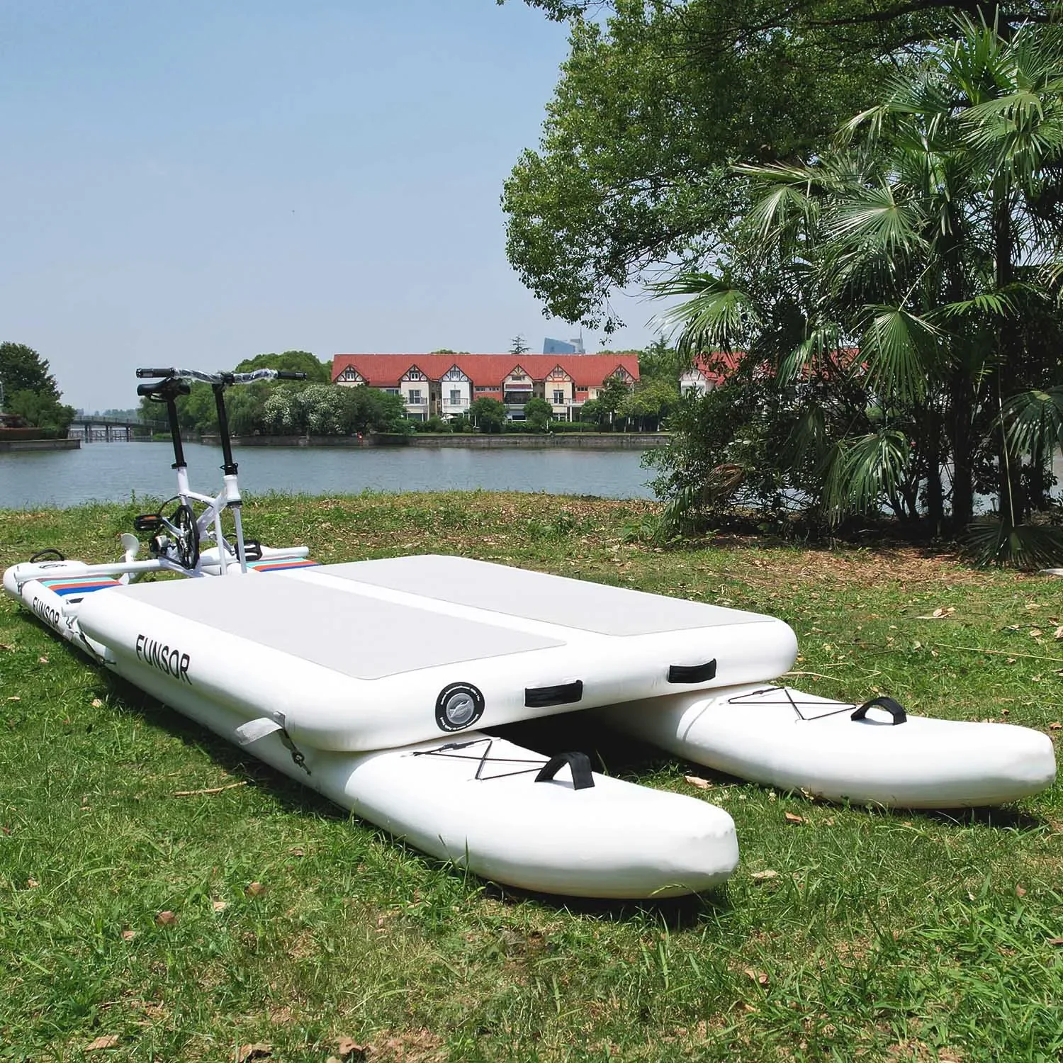 

Portable Fishing Inflatable Water Bike With Front Big Gim Mats For Fishing