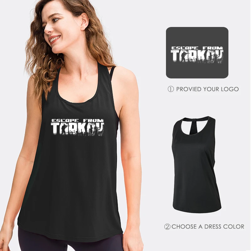 โลโก้ที่กำหนดเองโยคะเสื้อได้อย่างรวดเร็วแห้งแขนกุดวิ่ง Custom Women Gym เสื้อผ้าฟิตเนสเพาะกาย T เสื้อ