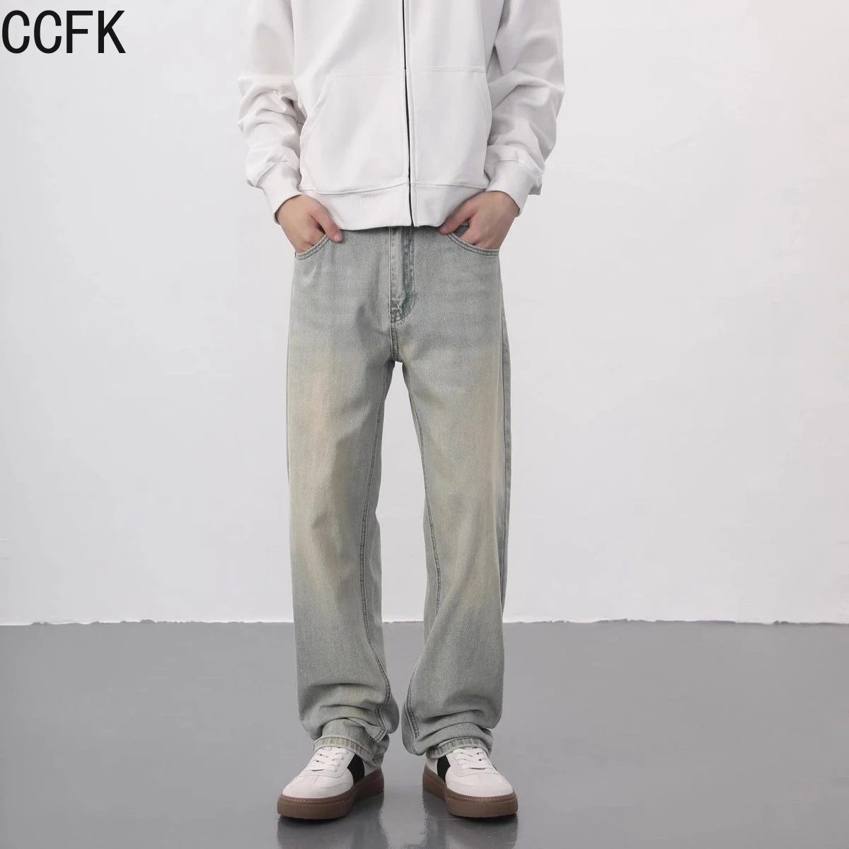 

Новые джинсы для мужчин и женщин, потертые брюки, мешковатые прямые свободные брюки в стиле ретро с высокой талией, повседневные брюки в стиле гранж, винтажные синие джинсы Y2k