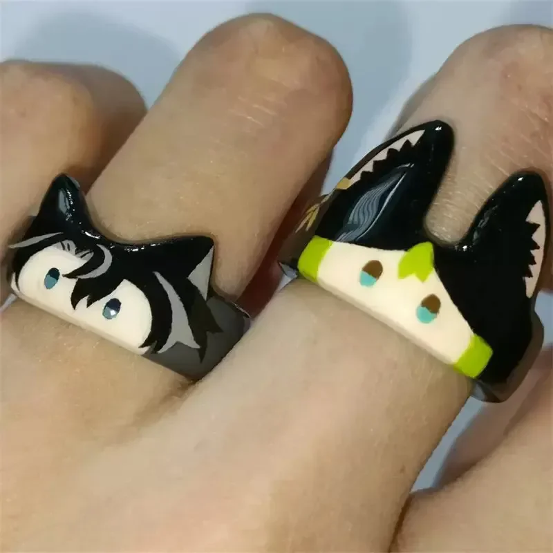 Genshin Impact Wriothesley Tighnari cosplay Anime Figure cute ring couple rings Accessories Finger ring ornament birthday Gift