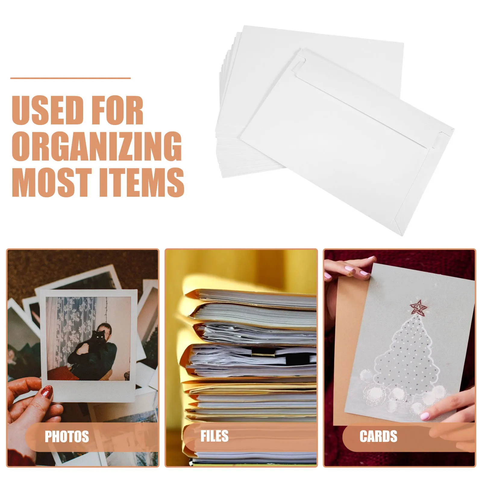 Buste di cartone bianco da 15 pezzi Buste postali piatte per la spedizione Foto Documenti Opere d'arte Imballaggio autosigillante Forniture Nessuna piega
