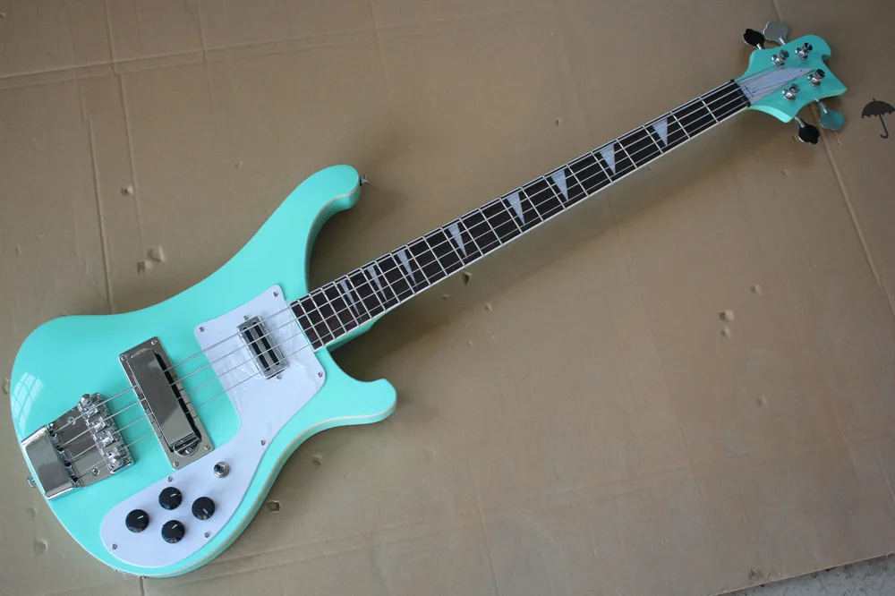 Flyoung 4 Strings Light Green Electric Bass Guitar with Rosewood Fingerboard,Offer Customize