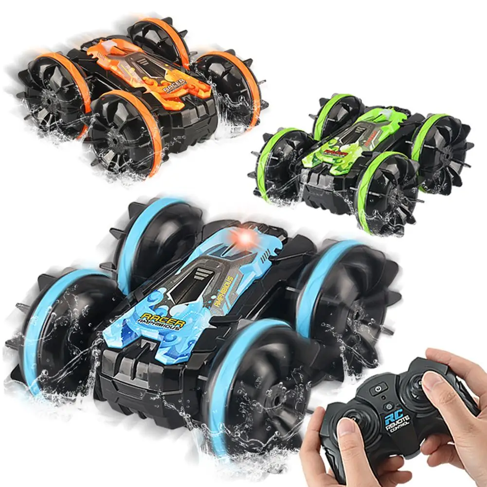 2.4g Amphibious Double-sided Stunt Remote Control Car 360-degree Rotation Charging Electric Vehicle Model Toy Children Gifts