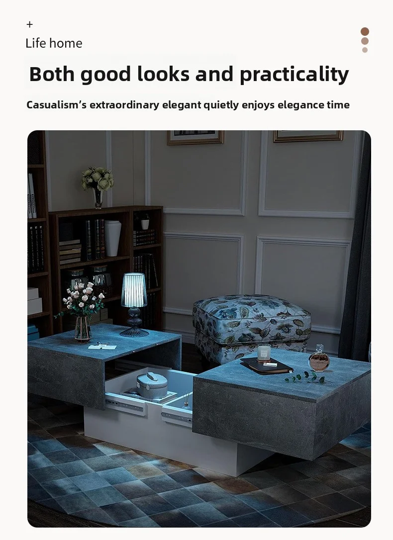 ！@New Multi Functional Coffee Table Removable Hidden Storage Small Household Living Room Table