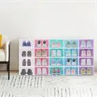 PP, PC Purple, White, Pink, Green, and Blue Stackable Rectangular Shoe box