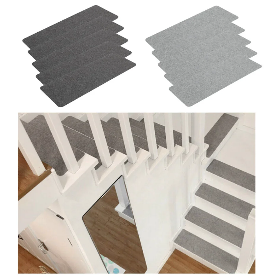 Stair Mat High Density Soft Self-Adhesive Non-Slip Floor Rugs Carpet Modern Home Decor Corner Step Rugs Safety Floor Mats Pad