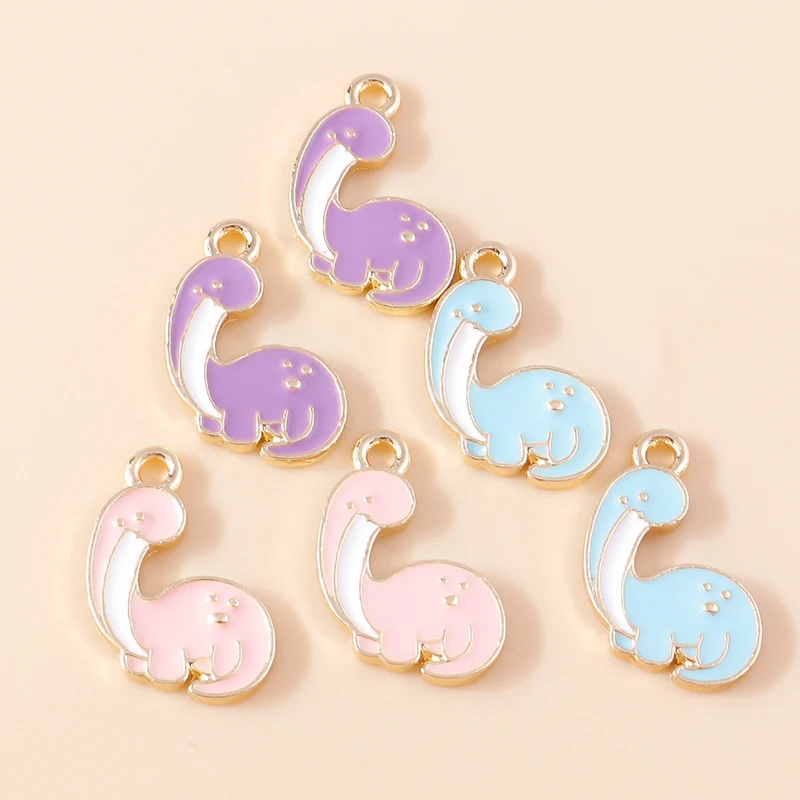 

20pcs 17x21mm Cartoon Enamel Animal Dinosaur Charms Pendants for Jewelry Making Necklaces Earrings Bracelets DIY Crafts Supplies