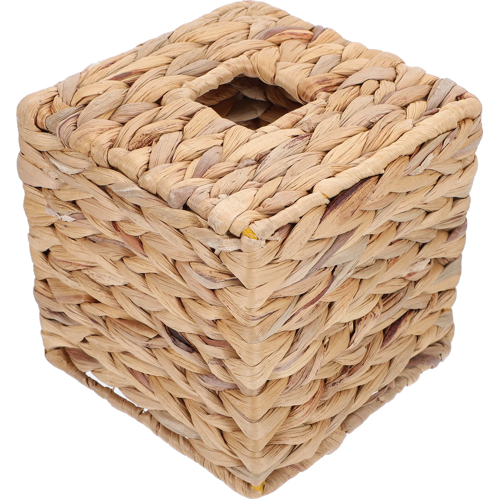 

Straw Tissue Box Napkin Dispenser Handwoven Iron Frame Practical for Car Home Restaurant Napkin Dispenser Car Tissue Box