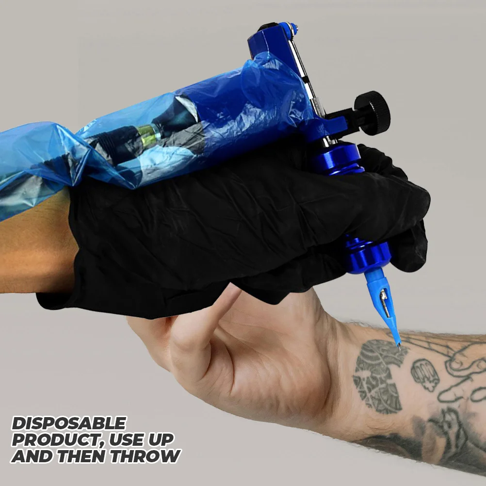 

100Pcs Clip Cord Disposable Sleeve Bag Protective Covers for Tattoo Machine Cord Ink Blood Barrier Hook Line Bag