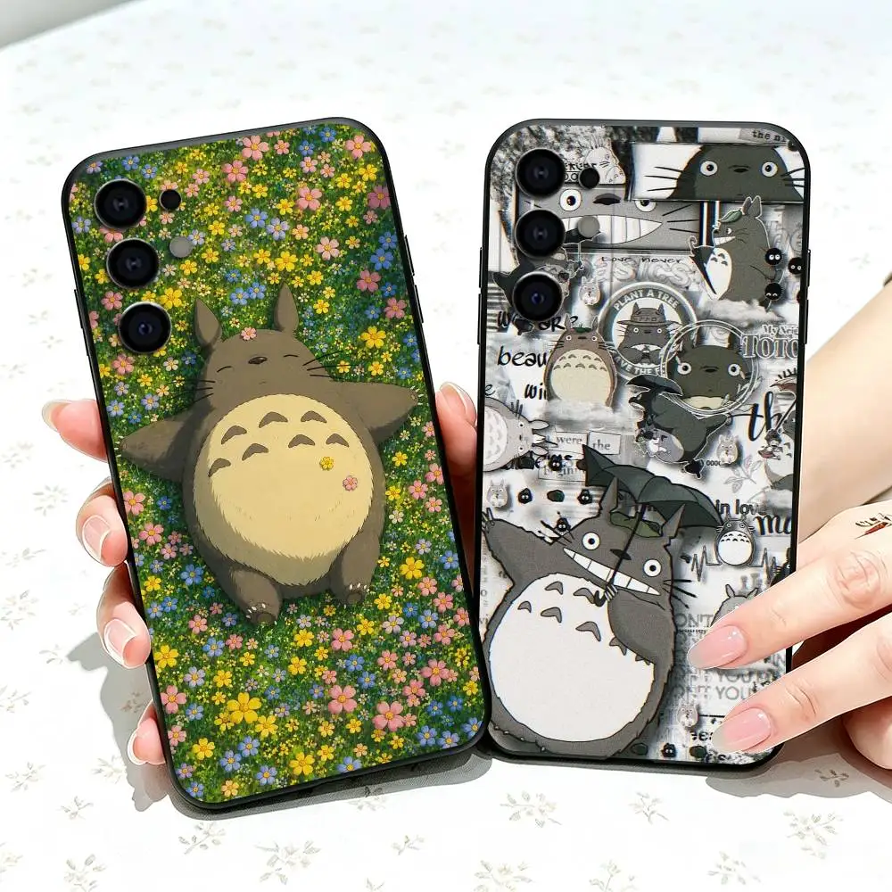 My N-Neighbor Totoro gift Phone Case For Samsung S25,S24,S21,S22,S23,S30,Ultra,S20,Plus,Fe,Soft Silicone Black Cover