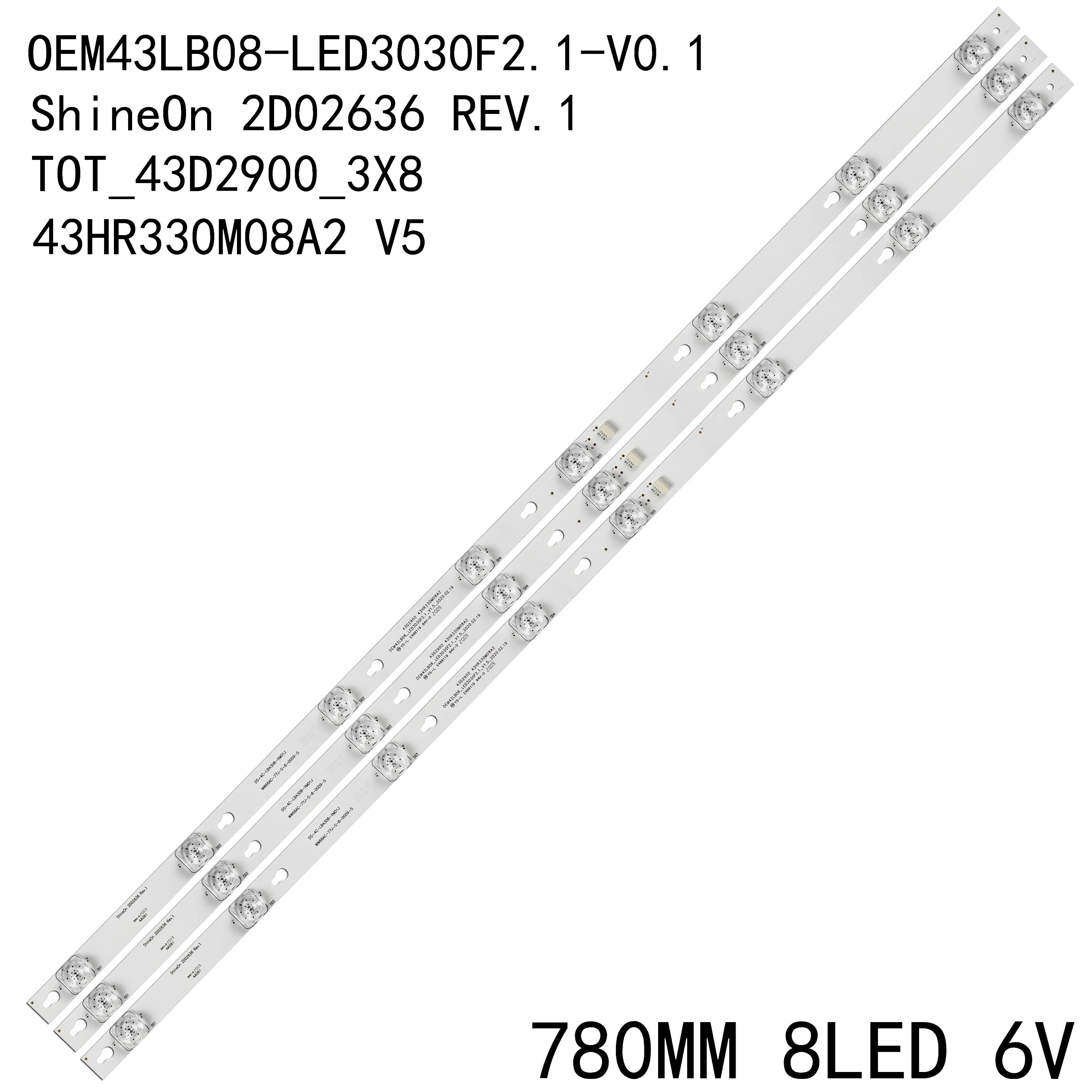 

15pcs LED Backlight FOR TCL L43E5800A-UD 43D2900 OEM43LB06 LED3030F2.1 V1.2 DS-4C-LB4308-YM01J 43HR330M08A2 V5 43U67EBC