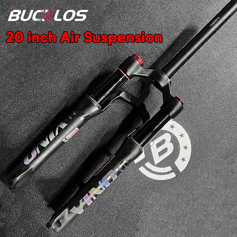 BUCKLOS Air Suspension Fork MTB Bike 20 Inch Fork Straight Tube Disc Brak Quick Release Bicycle Forks MTB Folding Bike Air Fork