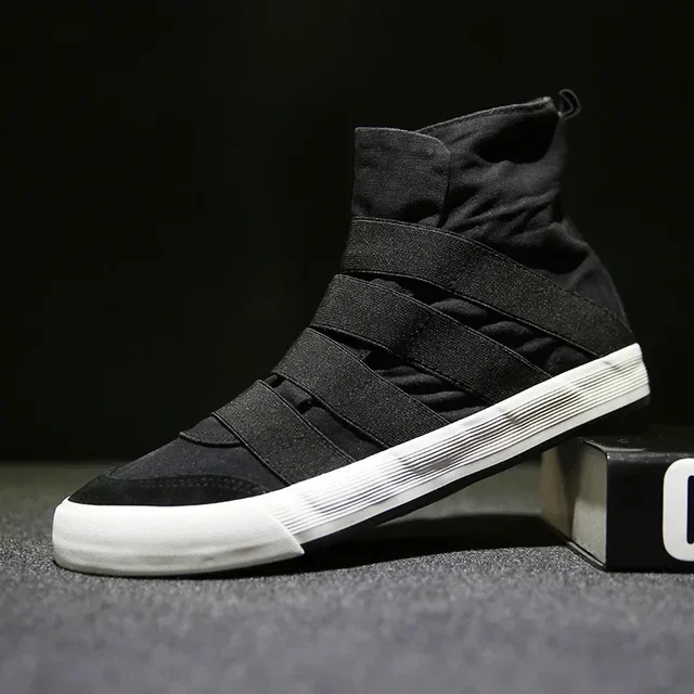 Nowość 2025 Wysokie buty męskie Płaskie buty wsuwane Buty męskie Płócienne buty Plimsolls Espadryle Mężczyzna Trenerzy Zapatillas Hombre