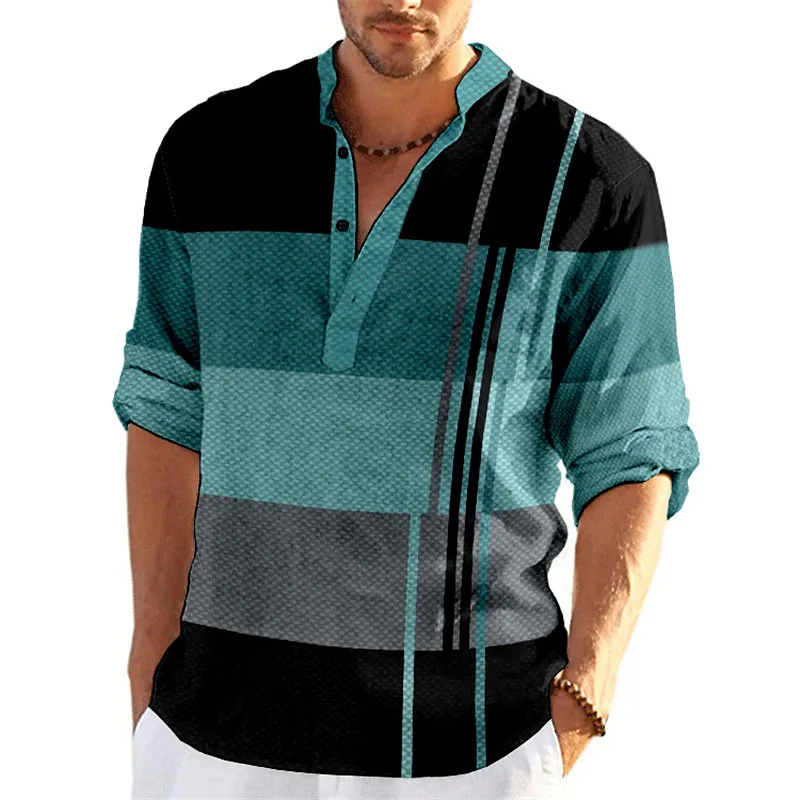 Camisa casual justa masculina, manga longa, moda empresarial, nova, primavera e outono