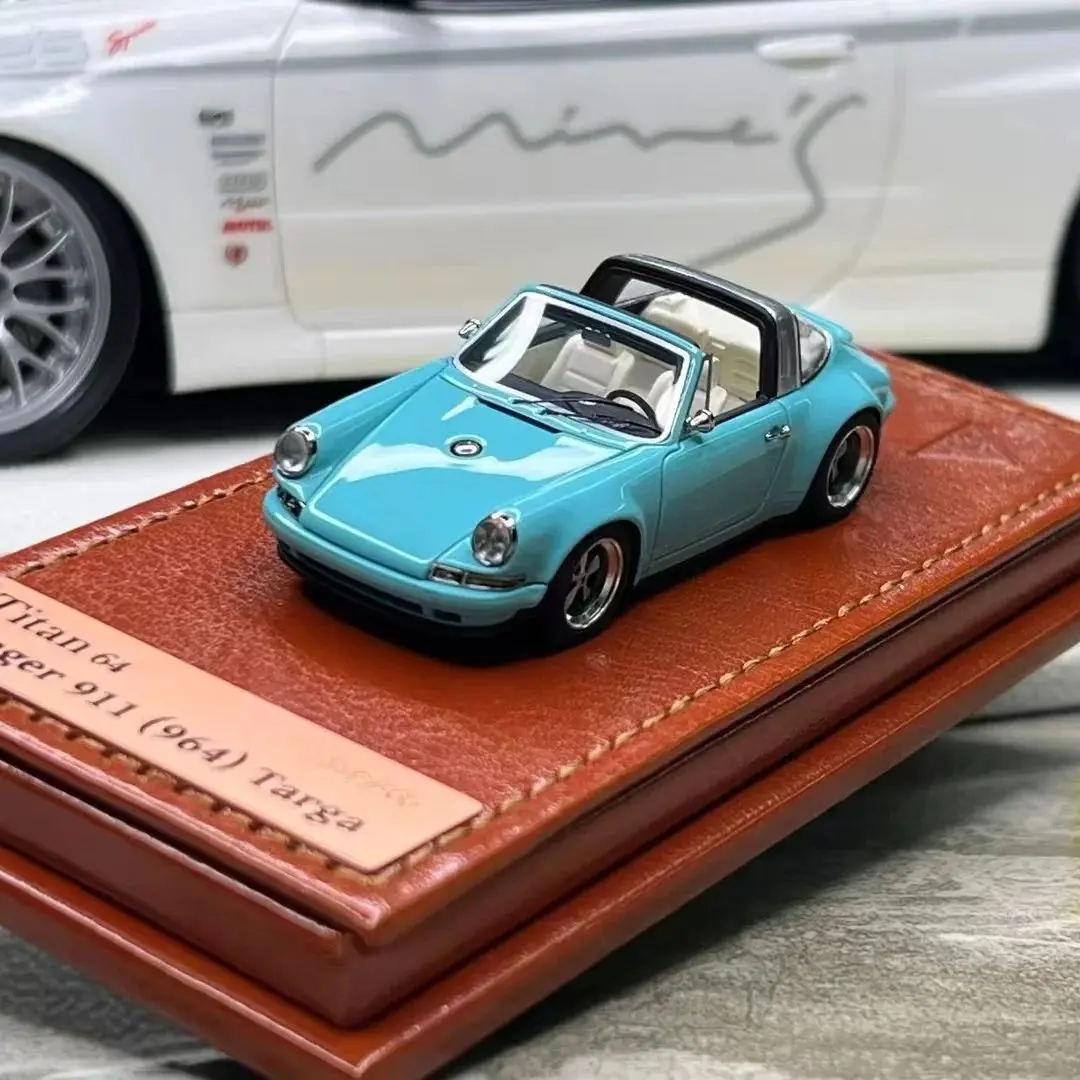 MAKE UP 1:64 singer (911)964 Targa Tiffany Blue Color Resin Stocks In 2024 Collection Gift Scale Model Car