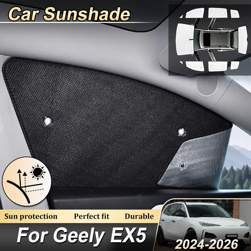 

For Geely EX5 Galaxy E5 E245 2024 2025 2026 Car Custom-Fit Sun Visors Blind Windshield Sunshade Anti-UV Auto Internal Accessorie