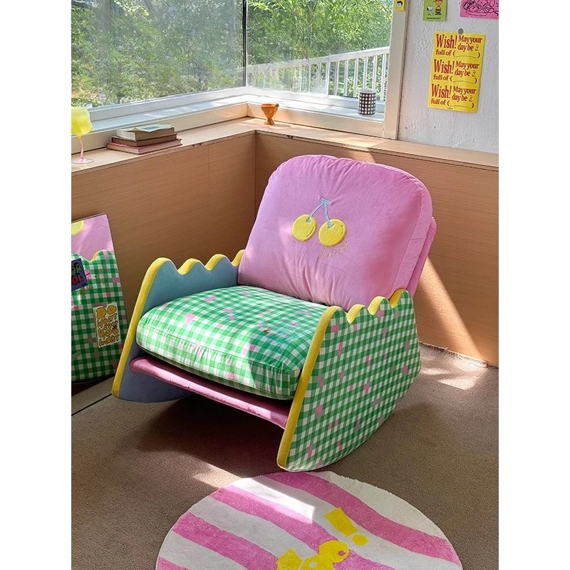 Lazy rocking recliner cherry rocking back chair bedroom chair lazy sofa single sofa
