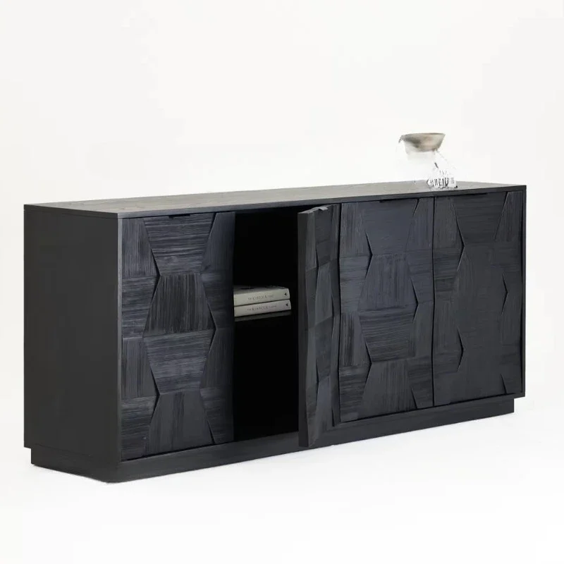 Living room dining room furniture Modern wooden sideboard, wood birch black simple luxury sideboard