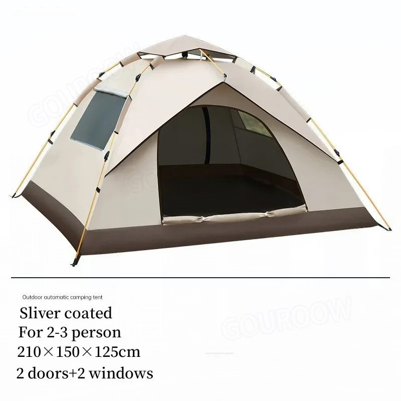 2-3 Person Tent Camping Folding Outdoor Fully Automatic Speed Open Rain Proof Sunscreen Wilderness Camping Portable Equipment