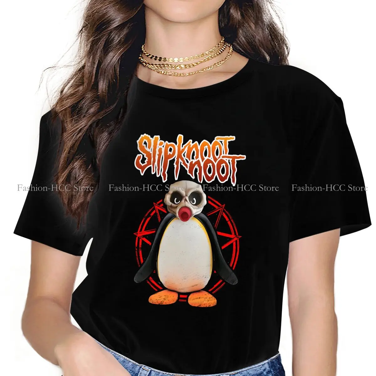 Picture 6: Slipknoot Noot O Neck Polyester TShirt Pingu Cartoon Basic T Shirt Women Clothes Individuality
