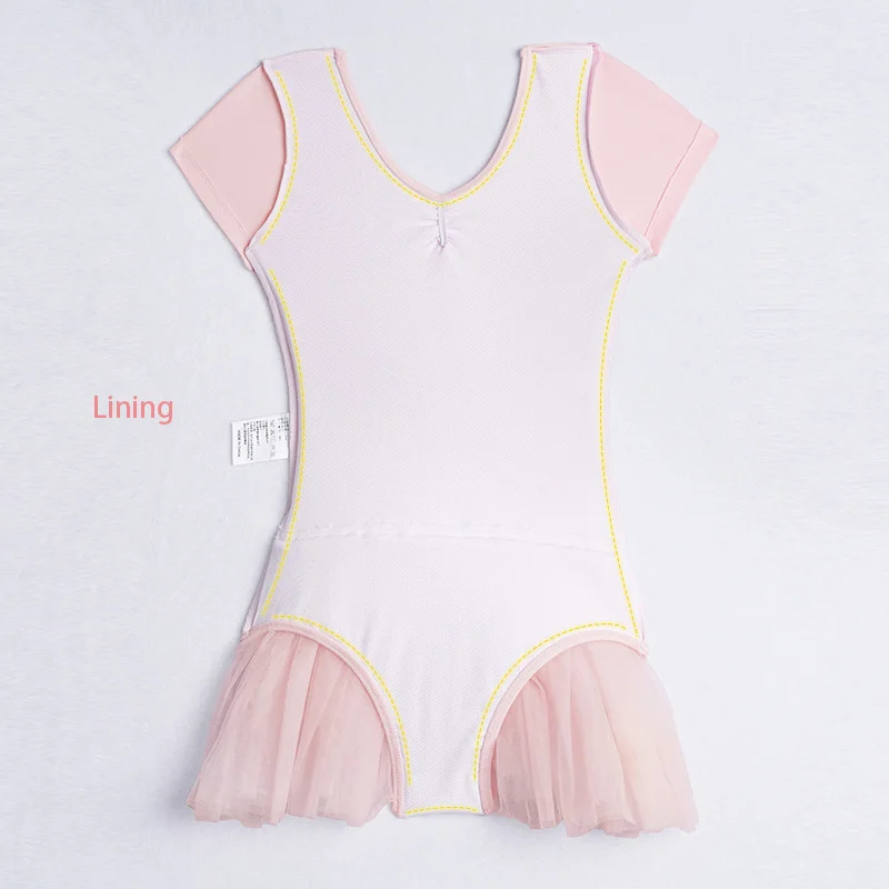 Ballet Leotards for Girls Kids Soft Lined Ballet Bodysuit Dance Wear Tutu Short Sleeve Gymnastics Leotards Child Dance Costumes