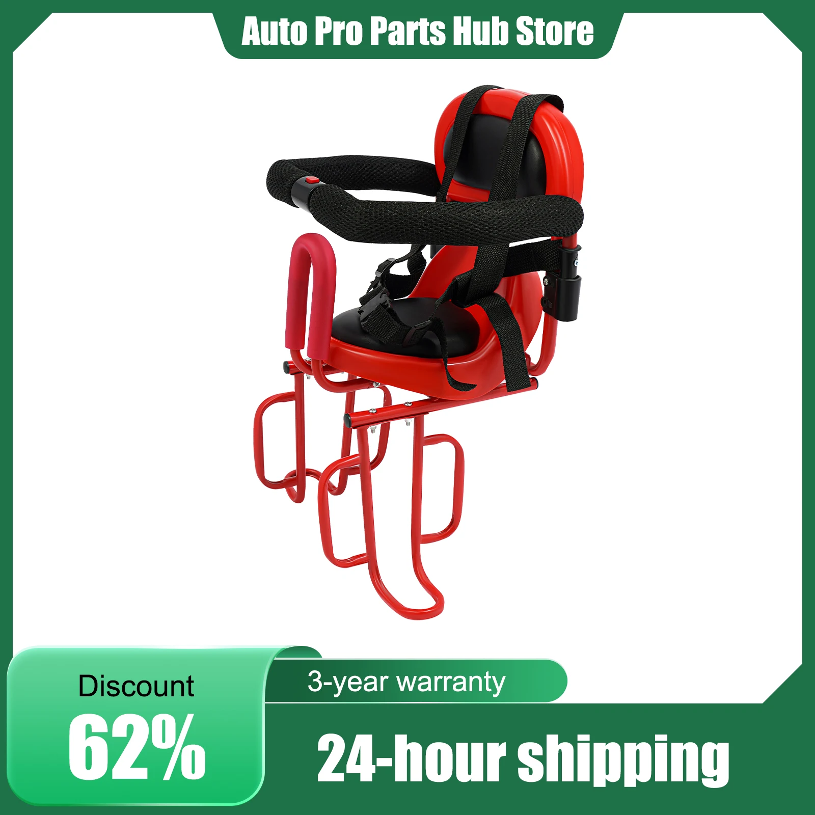 

Bicycle Bike Child Safety Seat, with Safety Fence ,Foot Pedal & Seat Belt, Toddler Universal Rear Baby Chair Carrier Back Seat