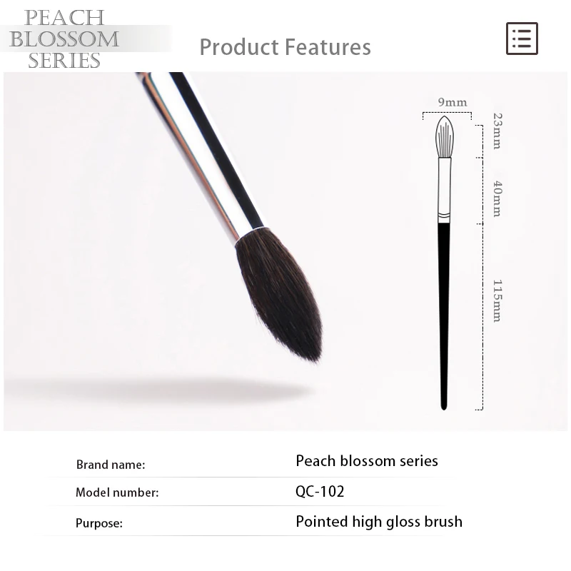 CHICHODO Makeup Brushes-Peach Blossom Series Powder Highlighter Makeup Brush Soft Goat Hair Single High-quality Makeup Tools