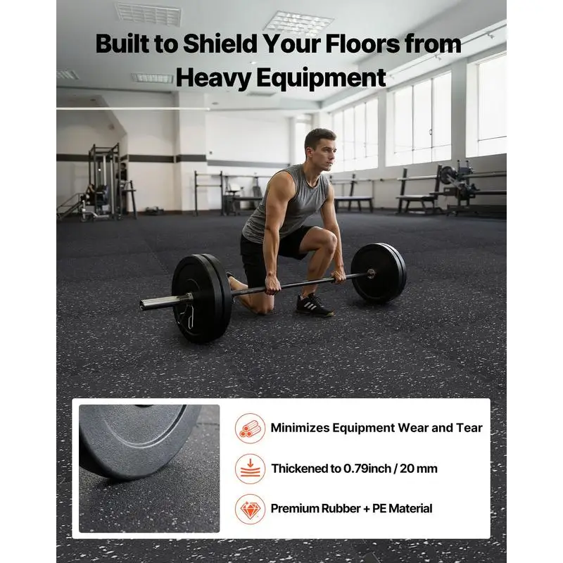 Puzzle Exercise Mat, 12 PCS Fitness Equipment Mats, 24 x 24 x 0.79 in, High-Density EVA Foam Mats Set, Interlocking Rubber Soft Tiles, Protective Floor Padding with Gray Dots for Home Gym Office - view 2