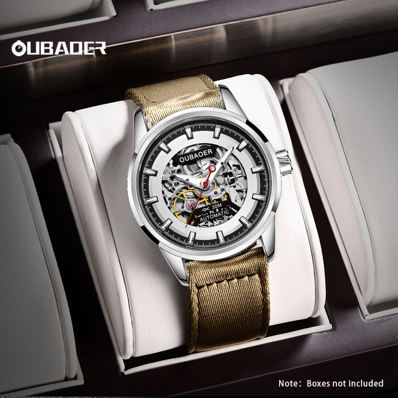 

OUBAOER мужские новые креативные нейлоновые серии автоматические механические часы мужские наручные часы с нейлоновым ремешком водонепроницаемые роскошные часы