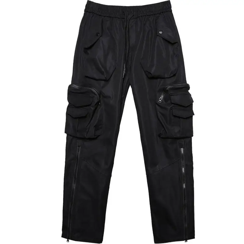 Heavy Industry Techwear Three-Dimensional Pocket Overalls Men's Dark Fashion Loose Zip Paratrooper Pants Pu Shuai Tactical