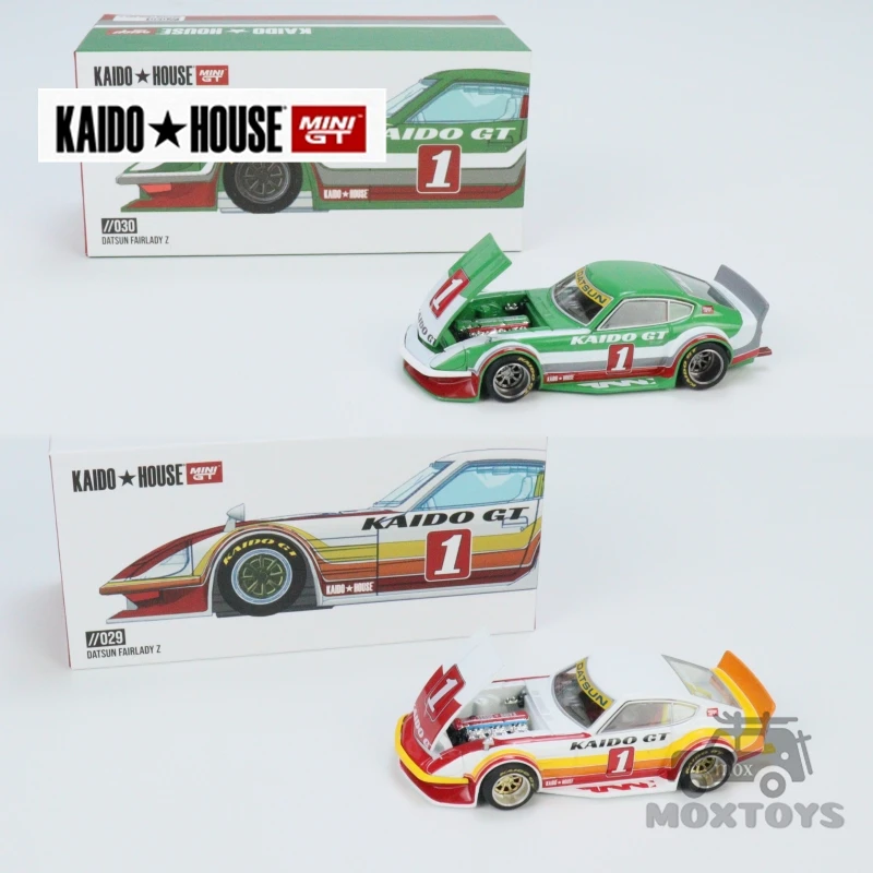 Kaido House x MINI GT 1:64 Datsun KAIDO Fairlady Z Kaido GT V1 Red White V2 Green Diecast Model Car