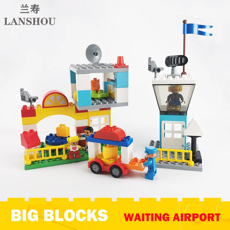 

Big Size Building Blocks Waiting Airport Luggage Office Moc Construction Accessories Compatible Large Bricks DIY Assembly Toy