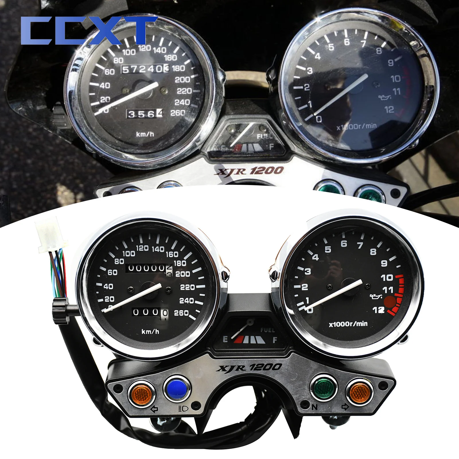 

Motorcycle 260 Tachometer Meter Speedometer Gauge Cluster Odometer Instrument For XJR XJR1200 Yamaha 1997 1996 1995 1994 1200