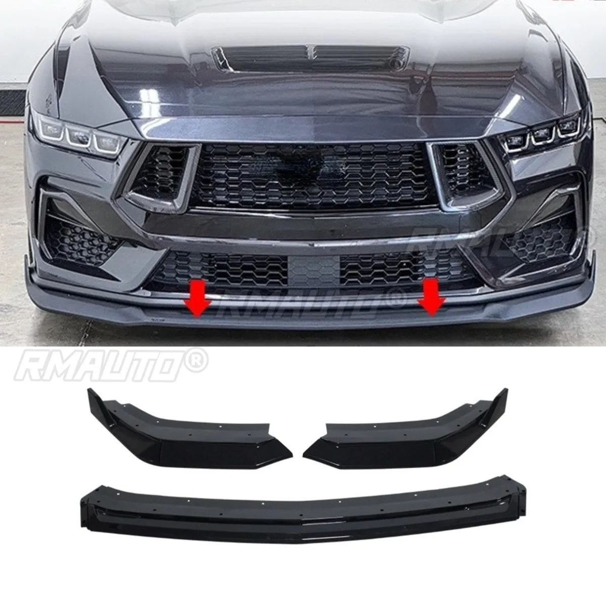 

Car Front Bumper Lip Diffuser Spoiler Glossy Black Modification Part for Ford Mustang Ecoboost GT 2024 Bumper Protector Body Kit