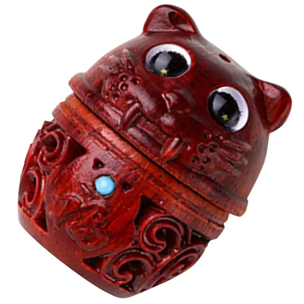 

S Tiger Pendant Car Decor Keychain DIY Crafts Aroma Beads Necklace Bracelet Charm Wooden Animal Statue Vintage Hanging