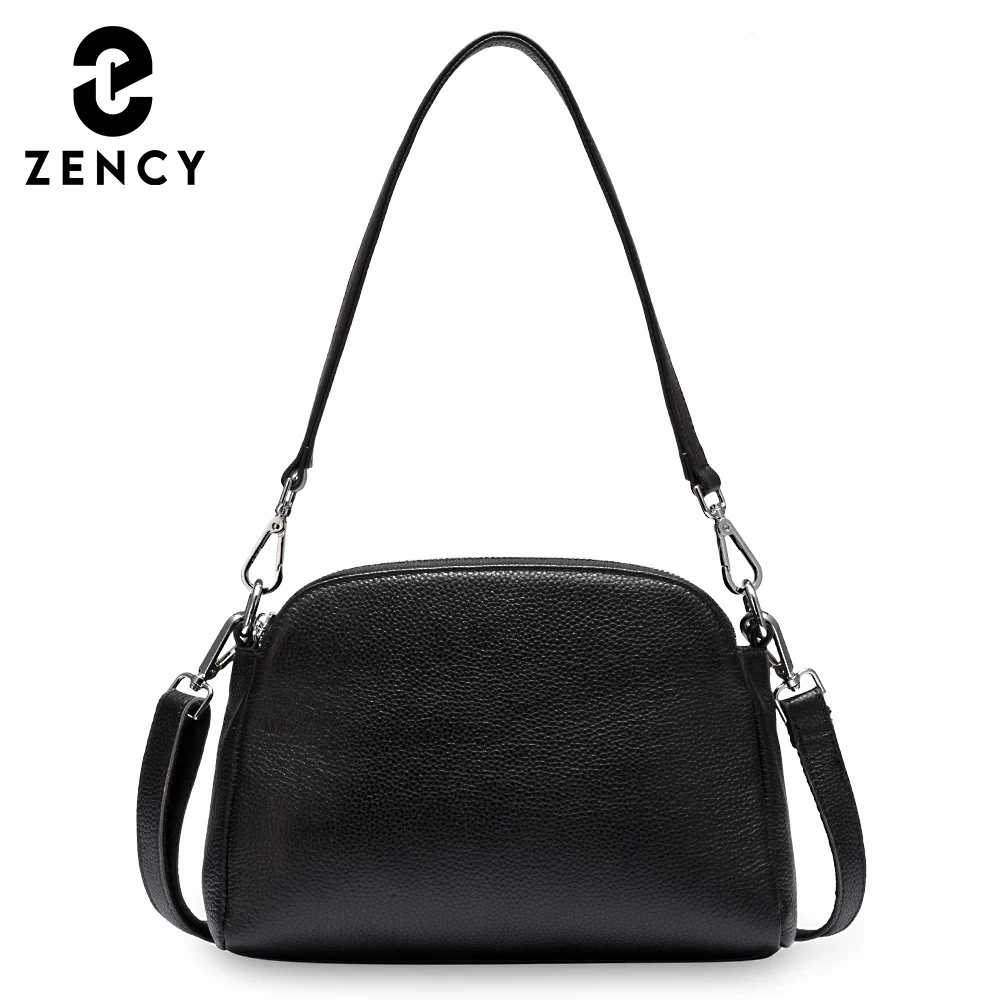 Zency Women Bag 100% Genuine Leather Fashion Underarm Shoulder Bag Multi-pockets Crossbody Purse Handbag For Wife Mom Sac