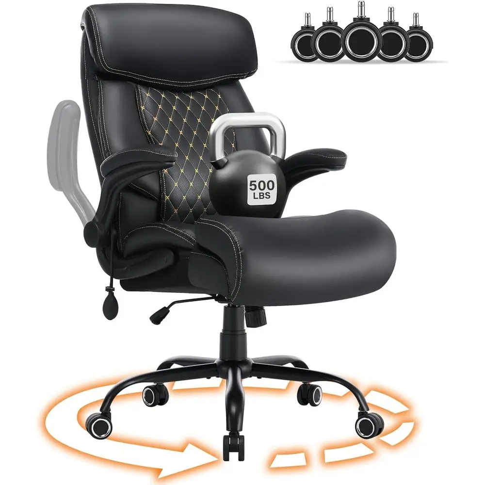 Big and Tall Oice Chair, Heavy Duty Executive Chairs with Adjustable Lumbar Support or Back Pain, Ergonomic Comortable Computer