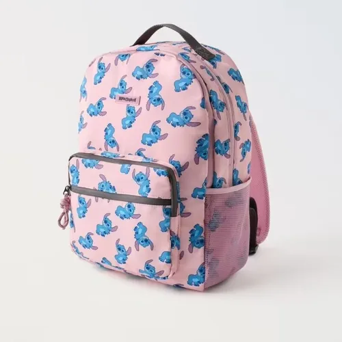 Imagen 2 del producto Mochila DisneyCartoon Stitch de gran capacidad, versátil, a la moda, para viajes de ocio, bolso escolar con carrito enchufable multifuncional