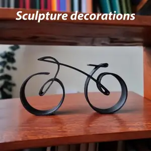 Bicycle sculpture framed with thread, simple and minimalist style, thin finish, bicycle silhouette, ornament, home decoration, gifts 6 Main Decorative Bike Sales - №5