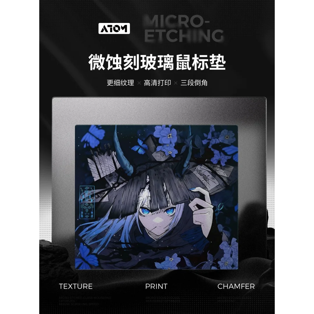 Atom Adam 5.0 Upgraded Micro-Etched Tempered Glass Gaming Mouse Pad Fps Gemer E-Sports Mouse Mat Custom For Game Accessories