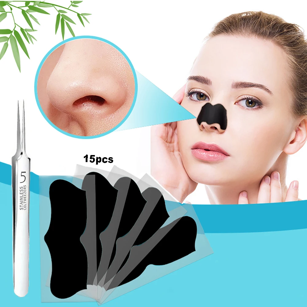 16-piece set of blackhead removal nose strips - individual cell clip for precise pimple picking and pore cleaning