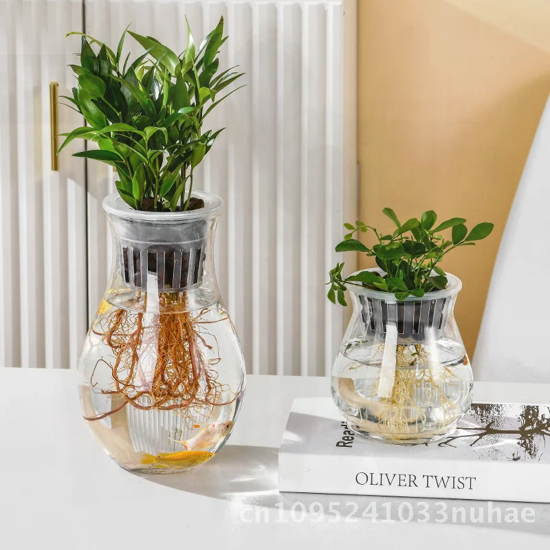 

Прозрачный пластиковый небольшой аквариум, гидропонная ваза, контейнер для водных растений, настольный цветочный горшок с корзиной для цветочной композиции