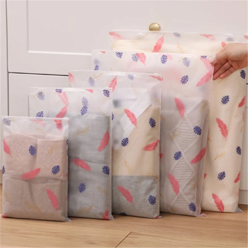 Printed Pattern Travel Clothes Storage Bag Underwear Shoes Sealing Sorting Bag Waterproof Multi-purpose Home Organizing Bag