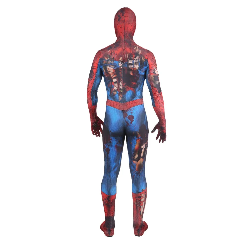 Increíble disfraz de superhéroe con estampado 3D de Spidey, mono de Zombie para adultos