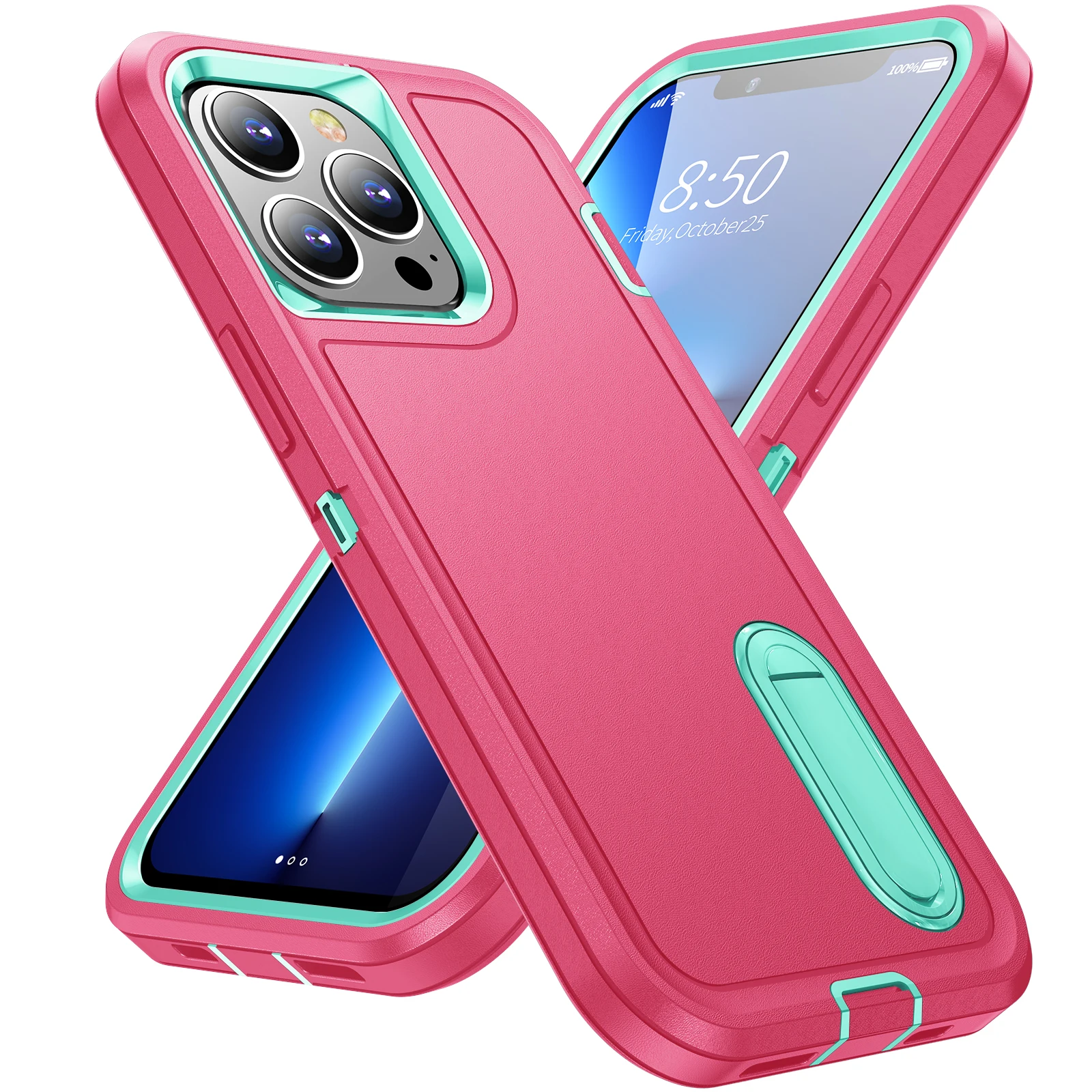 Heavy Armor Shockproof Defend Phone Case For iPhone 11 12 13 14 15 16 17 Pro Max 7 8 Plus SE 2022 Xs XR Plastic TPU Back Cover