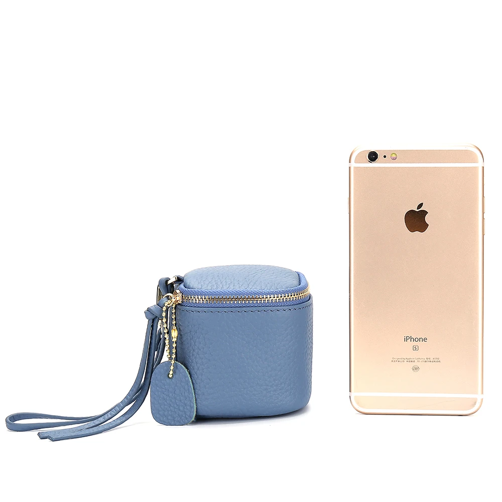 Fashion Simple Cosmetic Bag Red Envelope Air Cushion Genuine Leather Women's Coin Purse Hand Carrying Coin Storage Hanging Bag