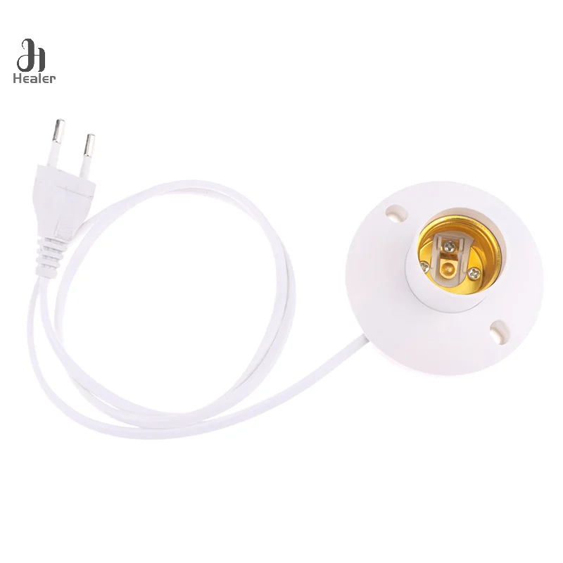 EU LED Stand Lamp Holder E27 Bulb Plug Dome Socket With Cable Base For Table Light Night Stands Lampholder Accessories