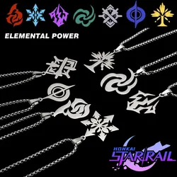 Honkai: Star Rail New Elemental Power Titanium Steel Necklace Hip Hop Street Men Women Fashion Pendant Jewelry Party Couple Gift