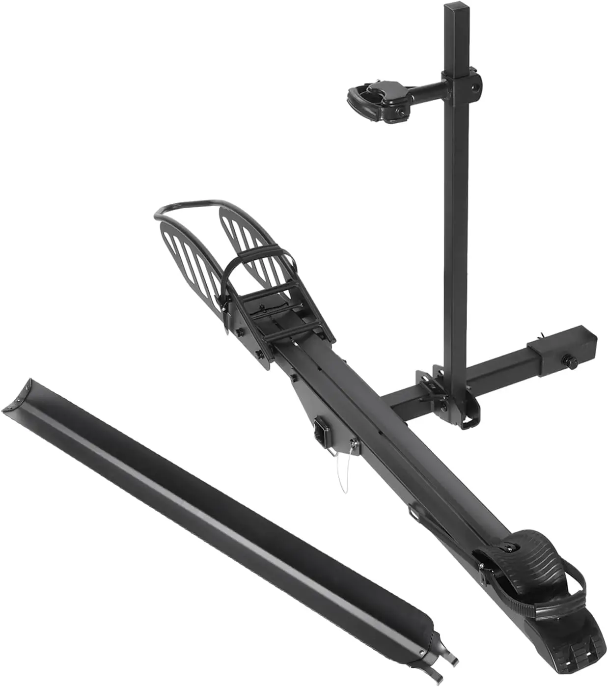 1-Bike Rack Sole R, E-Bike Rack Hitch with Ramp for Cars, Trucks, Minivans, SUVs with 2 Inches Receiver, 100 Lbs Capacity